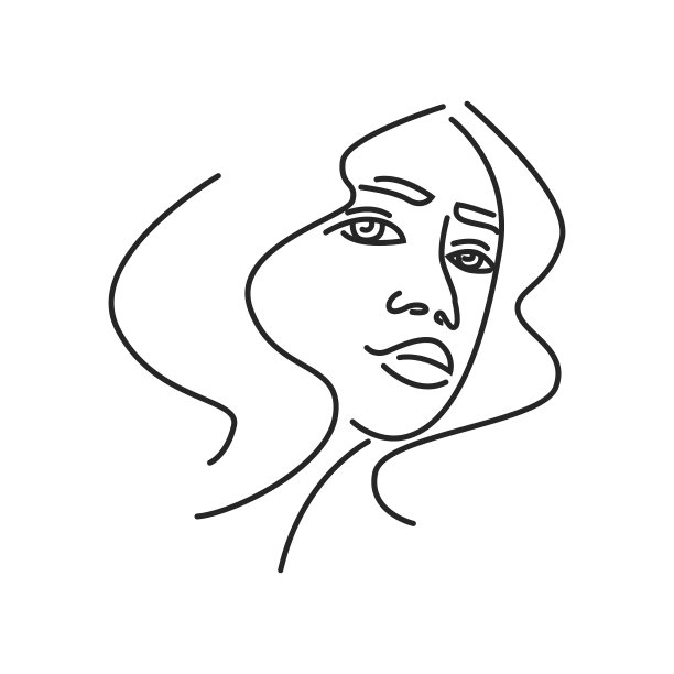 女性面部涂鸦在抽象设计流行图片下载