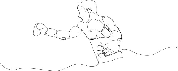 拳击手在拳击手套一行艺术连续图片下载