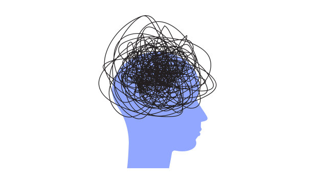 头部轮廓与云问题压力焦虑图片下载