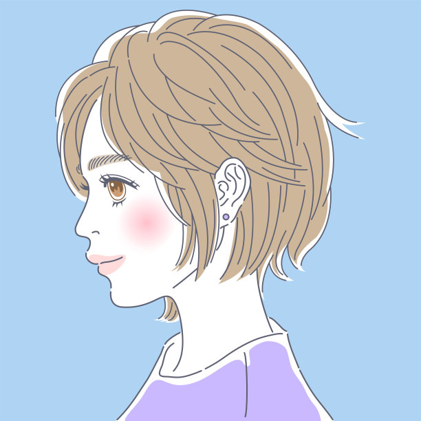 这是一个女人侧面的彩色插图。图片下载