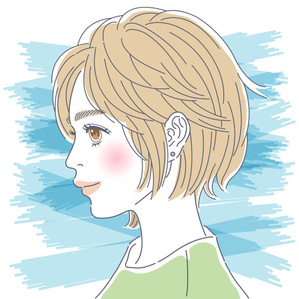 这是一个女人侧面的彩色插图。图片下载