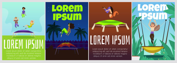 快乐的人和朋友在蹦床上跳图片下载