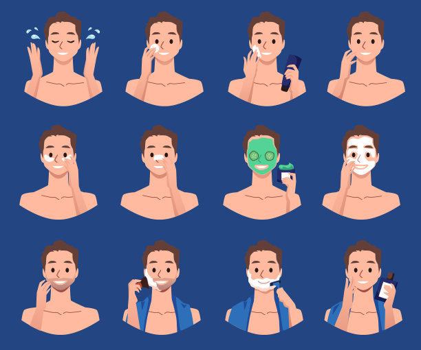 男士卫生护肤程序套装图片下载