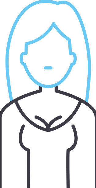 女演员头像线图标轮廓符号图片下载