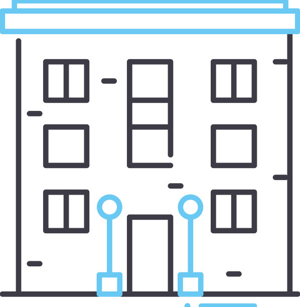 3层建筑线条图标轮廓符号图片下载