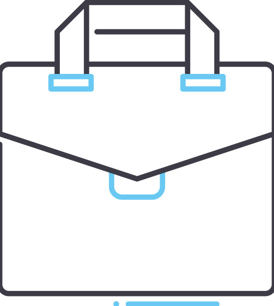 公文包线图标轮廓符号图片下载