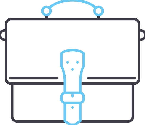 公文包线图标轮廓符号图片下载