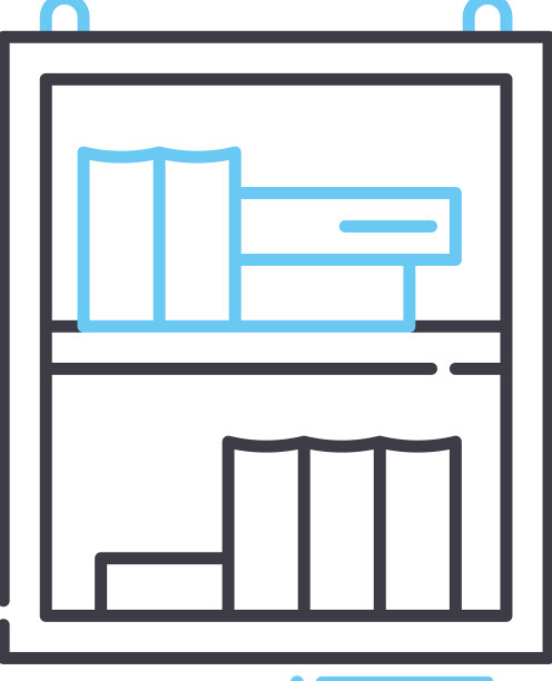 书架线图标轮廓符号图片下载