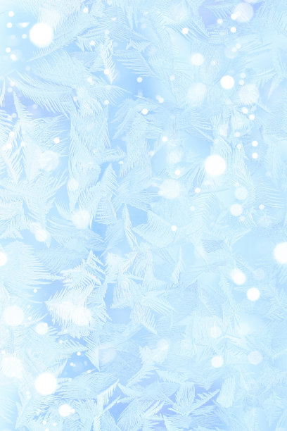 窗户上冰霜做成的冰蓝色装饰图片下载