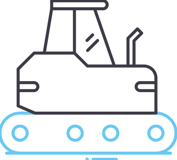 推土机跟踪器线图标轮廓符号图片下载