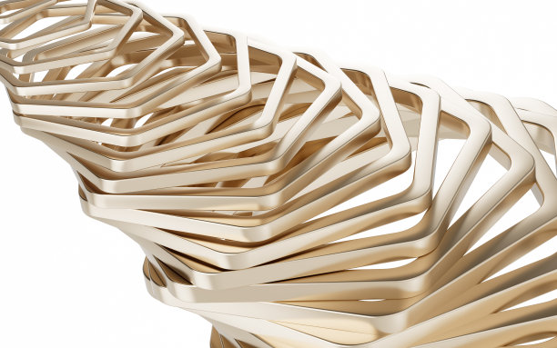 六边形金属框架，三维渲染。图片下载