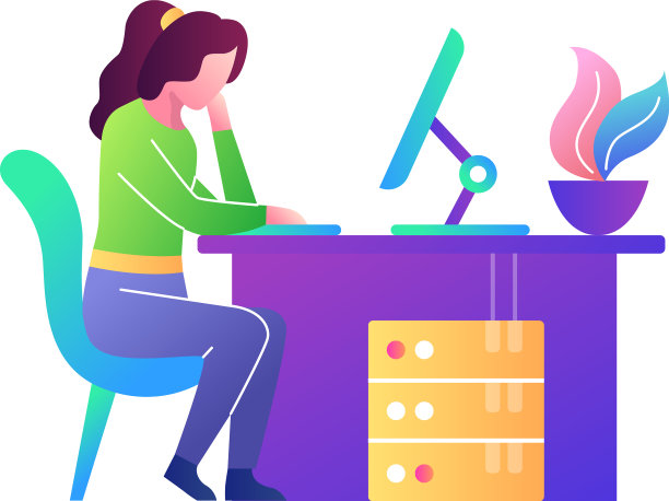 前端开发图标女性工作笔记本电脑图片下载