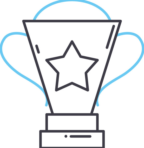 奖线图标轮廓符号图片下载