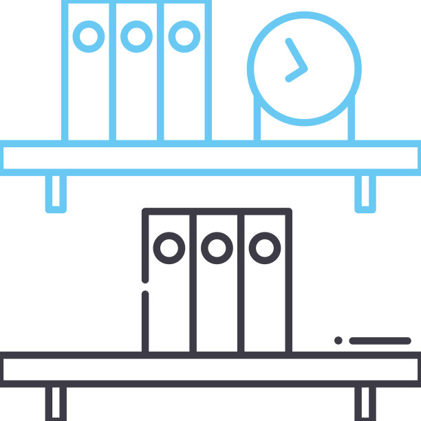 书架线图标轮廓符号图片下载