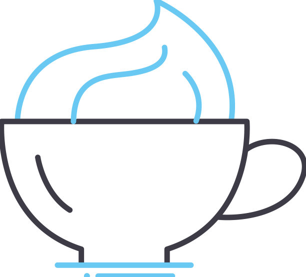 咖啡打发奶油线图标轮廓符号图片下载