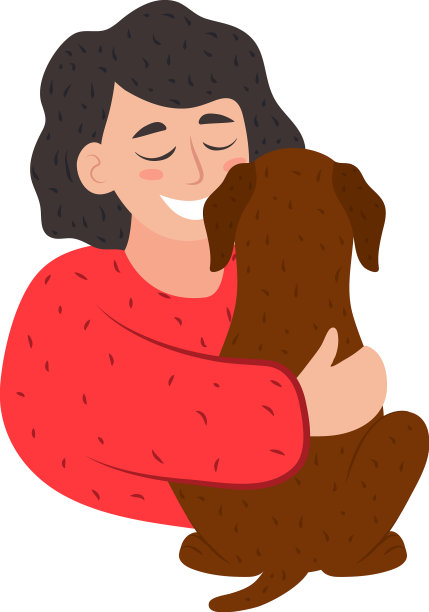 狗狗和女人拥抱图片下载