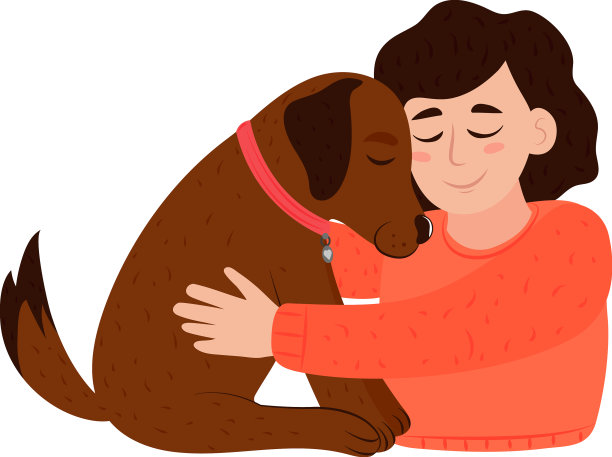 女人抱着狗图片下载