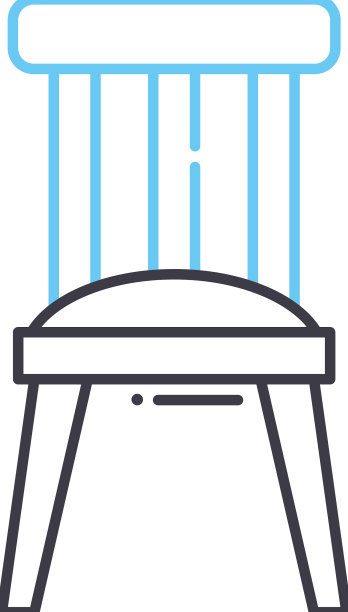 餐椅线条图标轮廓符号图片下载
