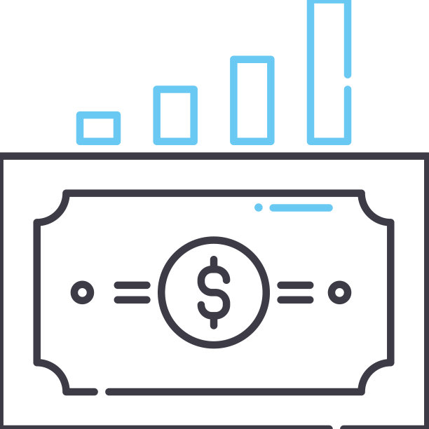 资本收益线图标轮廓符号图片下载