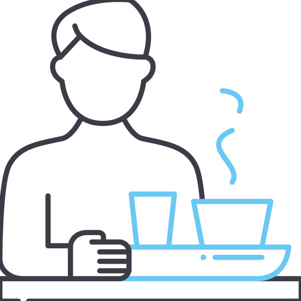 食堂线图标轮廓符号图片下载