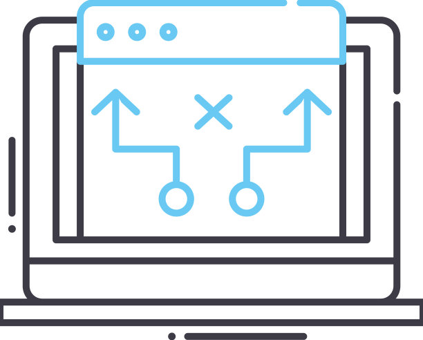 数字战略线图标轮廓符号图片下载