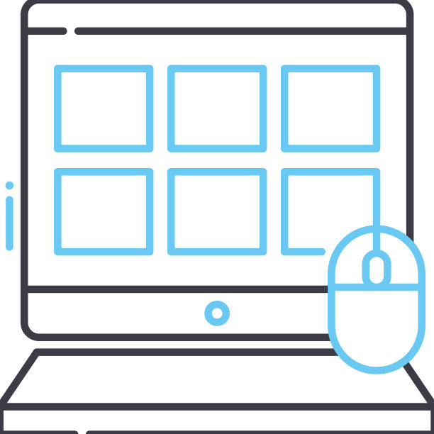 数字计算机线图标轮廓符号图片下载