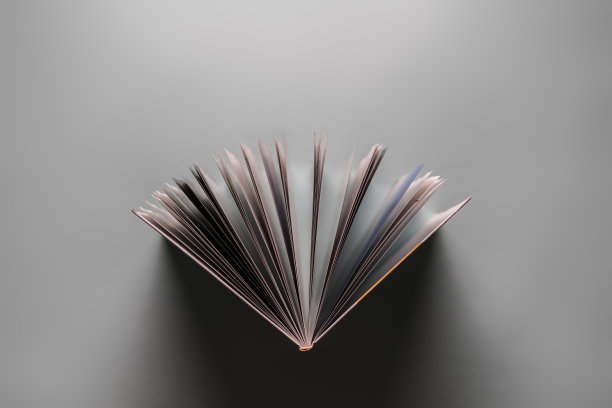 正上方的观点打开的书在柔和的背景，展开的页面图片下载