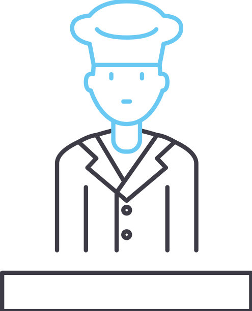 厨师头像线图标轮廓符号图片下载