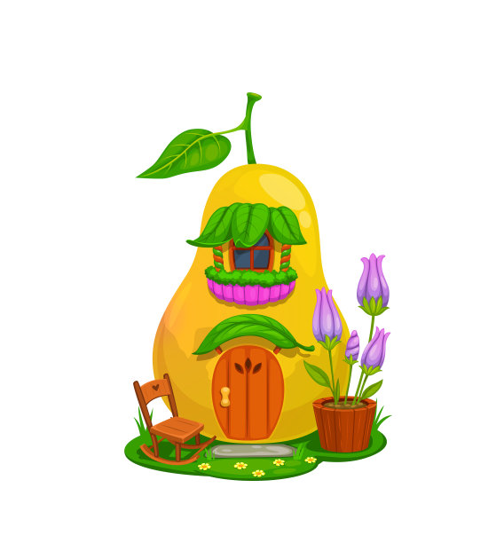 卡通童话里的黄梨楼图片下载