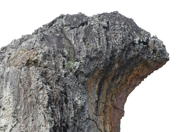 泰国古老石头的美丽纹理，孤立在白色的背景上图片下载