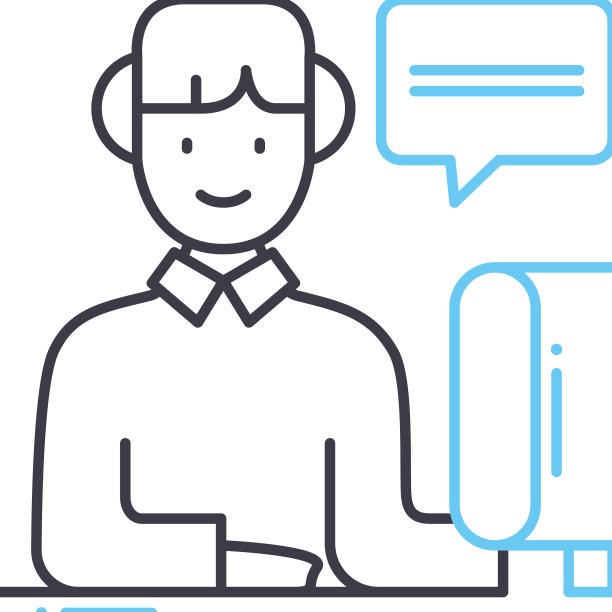 呼叫中心线路图标轮廓符号图片下载