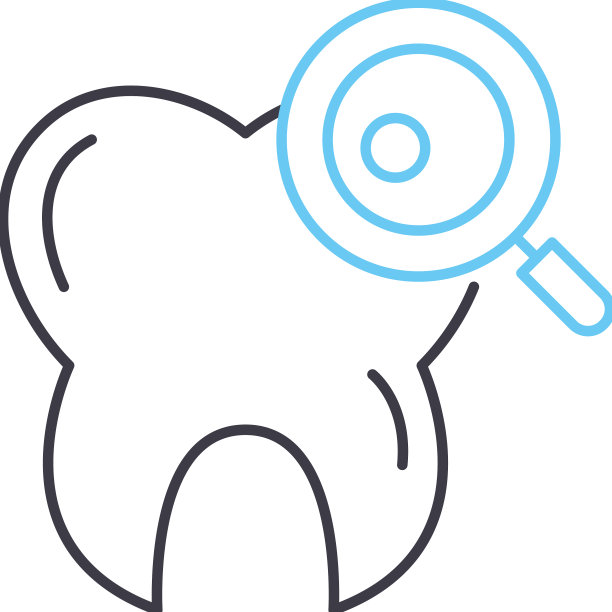 牙科检查线图标轮廓符号图片下载