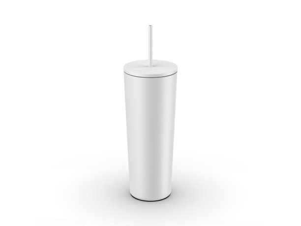经典绝缘杯模型与吸管和翻转盖子。可重复使用的水瓶。旅行杯。3 d渲染插图。图片下载