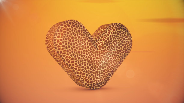 心形豹纹质感图片下载