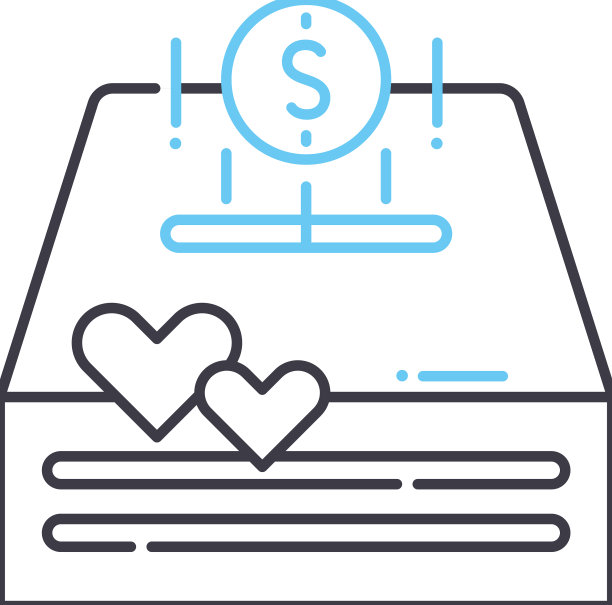 捐赠线图标轮廓符号图片下载