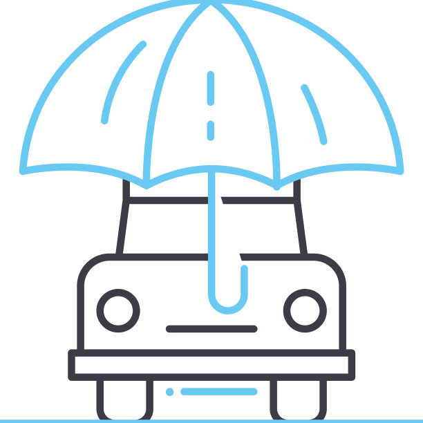 汽车保险线图标轮廓符号图片下载