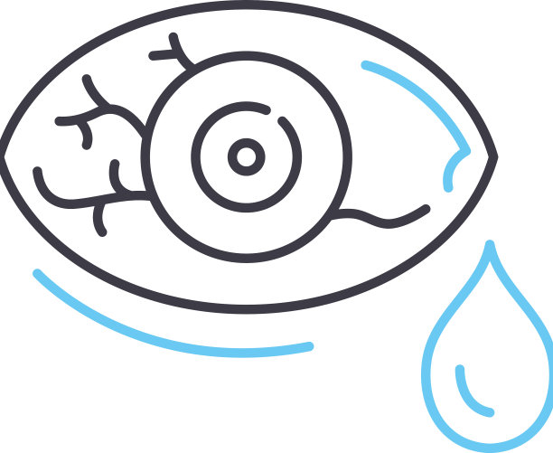 结膜炎线图标轮廓符号图片下载