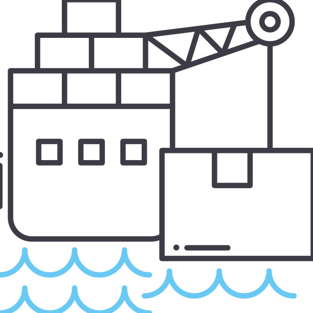 货船线图标轮廓符号图片下载