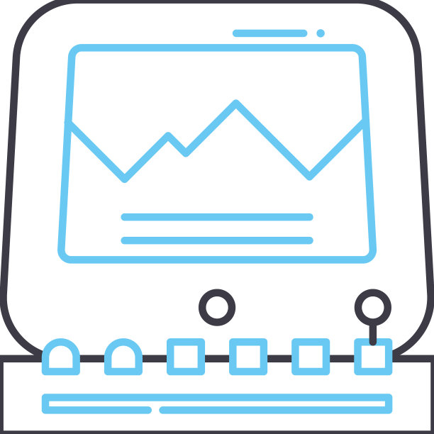计算机机器线图标轮廓符号图片下载