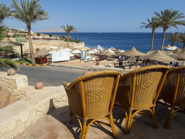 从埃及洪加达红海餐厅看到的迷人景色图片下载