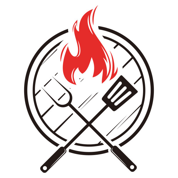 热烧烤符号模板向量图片下载