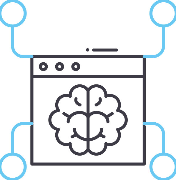 深度学习算法线图标轮廓符号图片下载