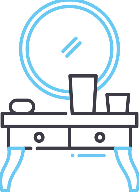 梳妆台线条图标轮廓符号图片下载