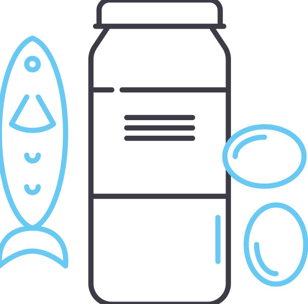 鱼油线图标轮廓符号图片下载