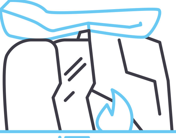 文明洞穴线图标轮廓符号图片下载