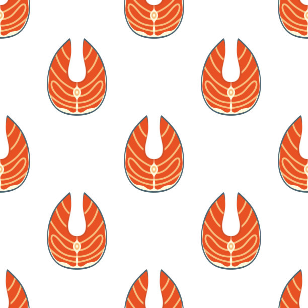 无缝模式的三文鱼排图片下载