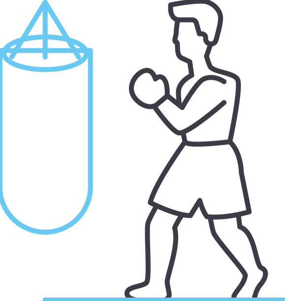 拳击训练线图标轮廓符号图片下载