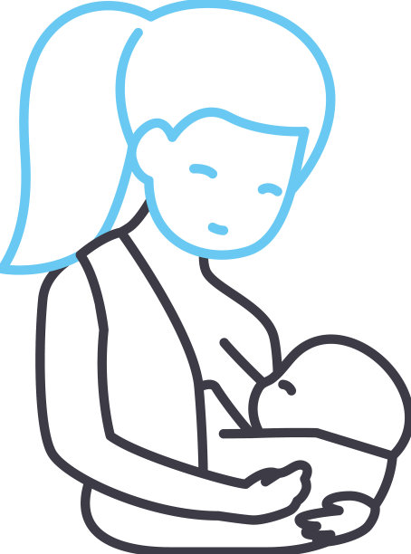 母乳喂养线图标轮廓符号图片下载