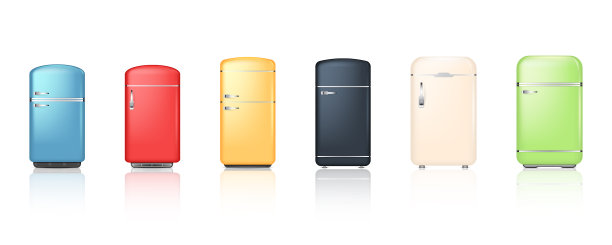 复古风格的冰箱套装图片下载