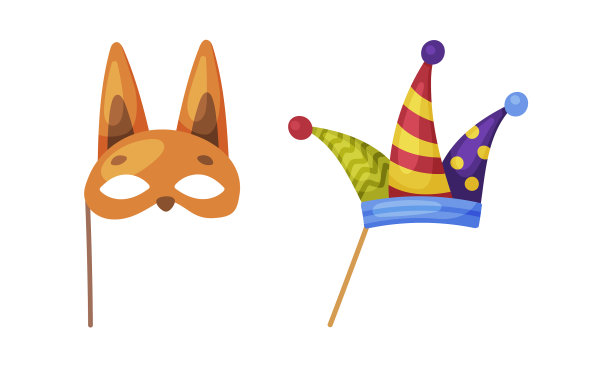 嘉年华照相亭派对物件集小丑帽图片下载